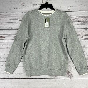 Men’s French Terry Pullover Sweatshirt Goodfellow & Co Heathered Gray S NWT